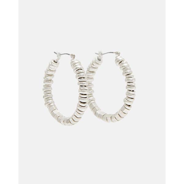 Allsaints Australia Womens Hana Beaded Hoop Earring Silver AU32-063